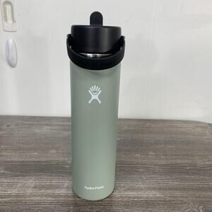 New! Hydro Flask 24oz Wide Mouth Flex Straw Water Bottle Agave Life Time Fitness